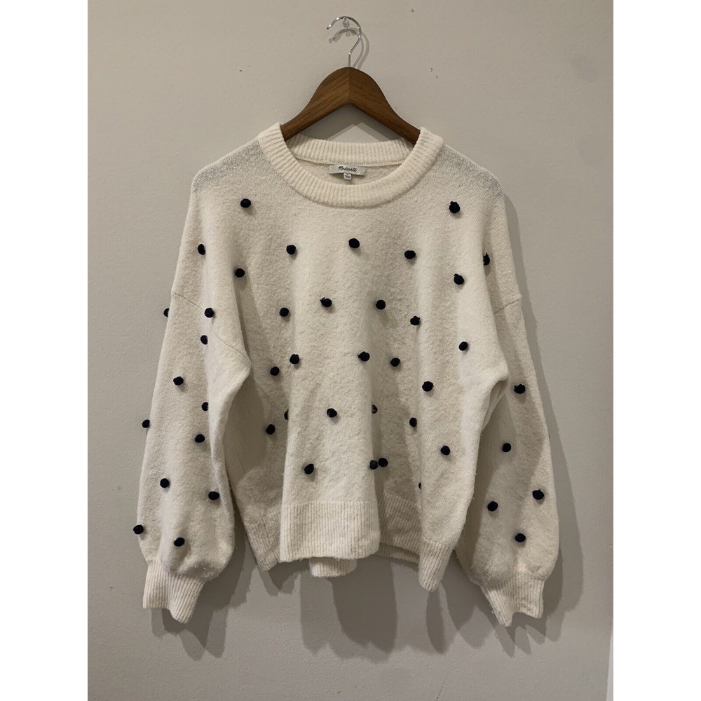 Madewell Women's Bobble Sweater M, Antique Cream, AF097, 191208898640